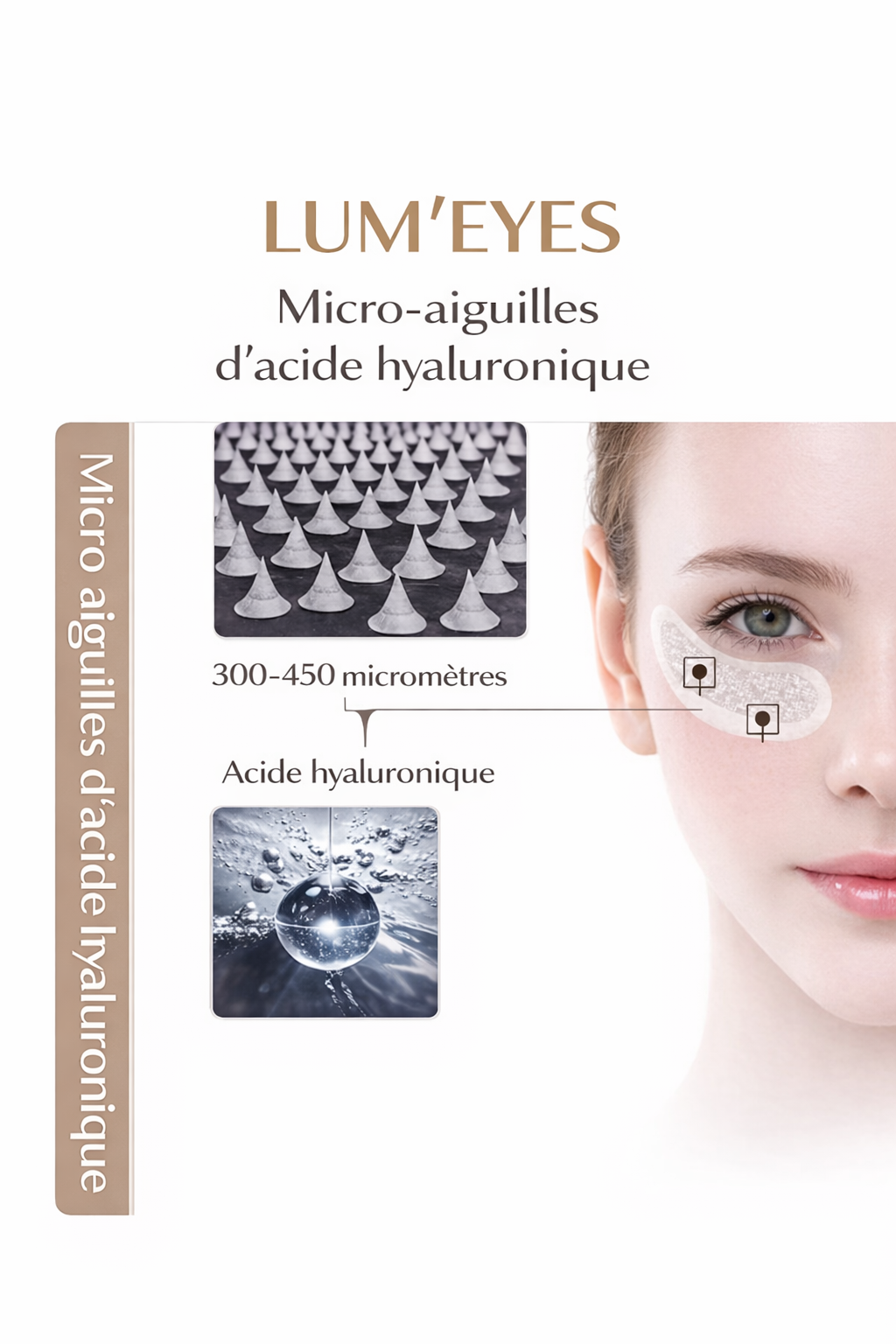 LUM’ EYES– Patchs Microneedle à l’Acide Hyaluronique – Anti-Rides & Repulpant Intensif