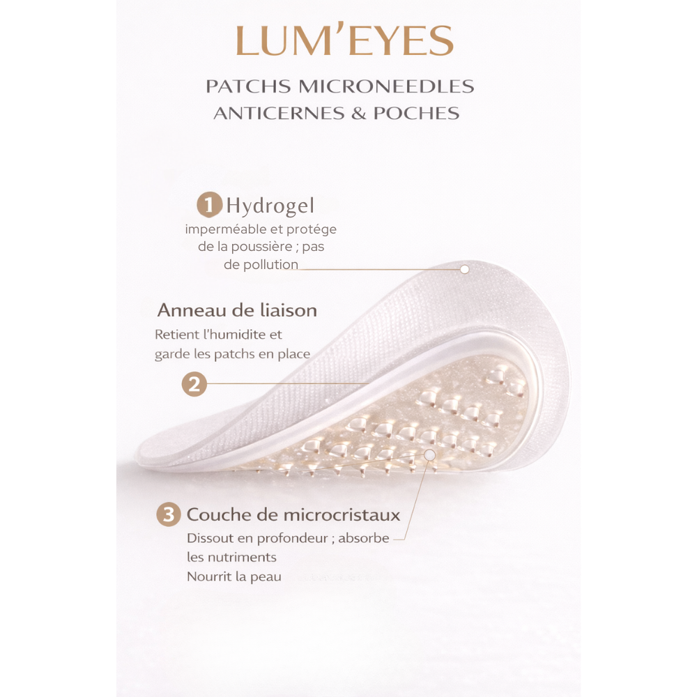 LUM’ EYES– Patchs Microneedle à l’Acide Hyaluronique – Anti-Rides & Repulpant Intensif